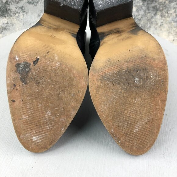 Topshop Women's Size 36** Soft Black Leather High Heel Side Zip Ankle Boots - Picture 13 of 16